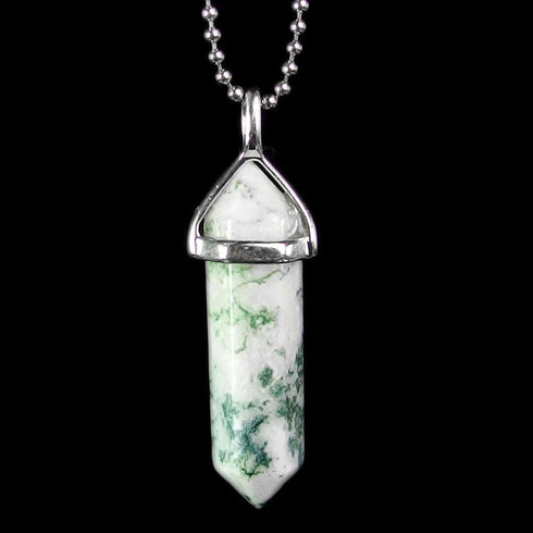 Indian Agate Gemstone Pendant Necklace